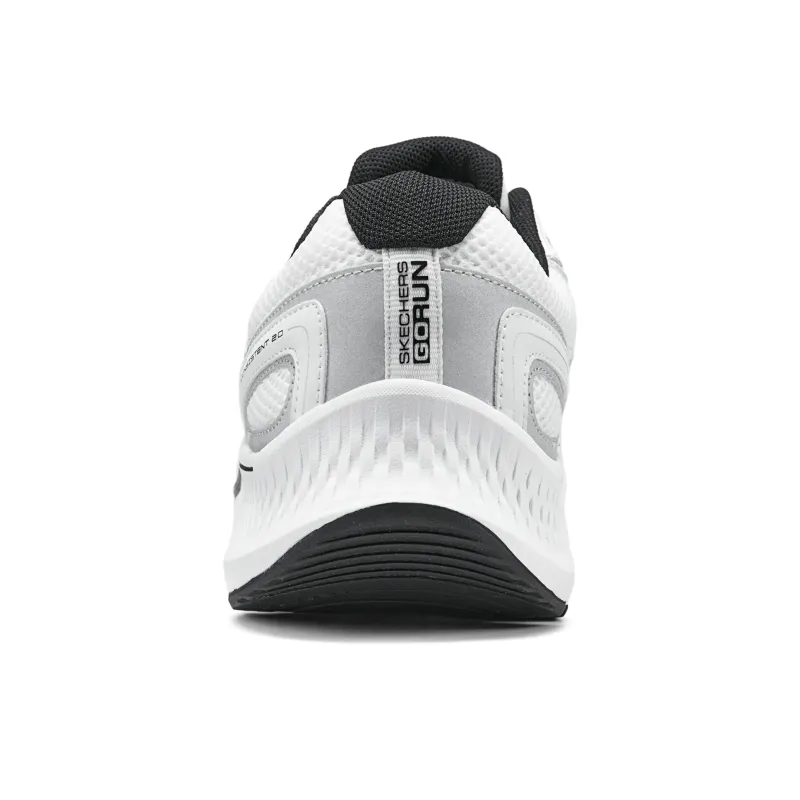 Skechers Cushioning, Wear Resistant Low Top Running Shoes Men's White Silver-3