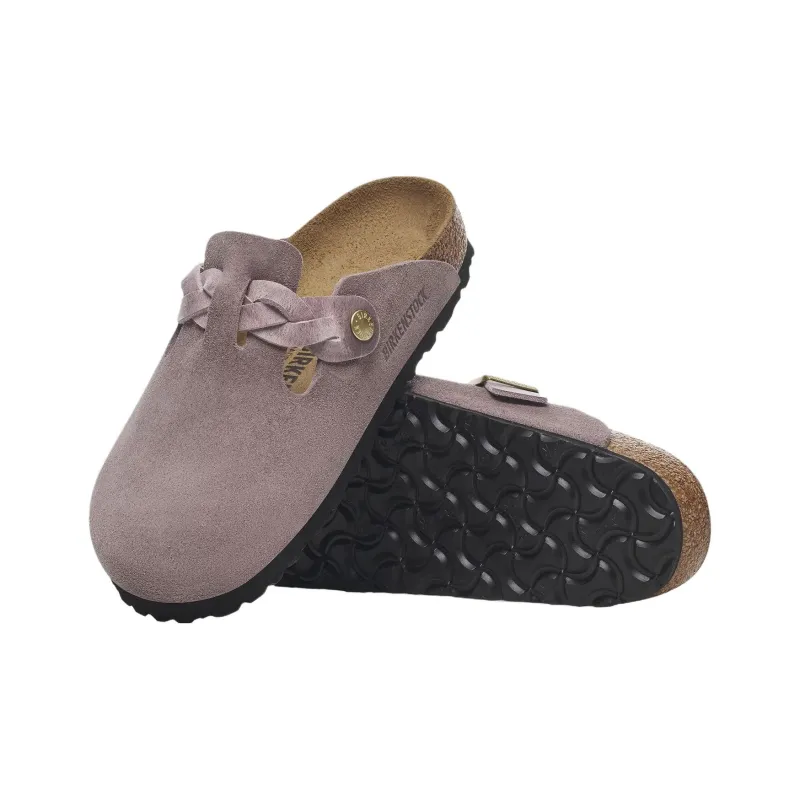 Birkenstock Boston Braided EVA Abrasion Resistant Closed Toe Slippers Women's Purple Regular Loose Fit-4