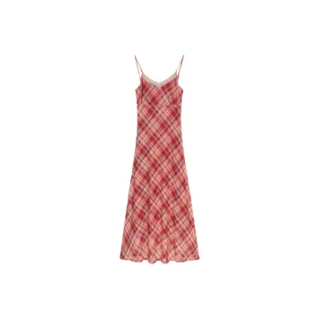 AURORA MUSE Slip Dresses Women's Red Plaid
