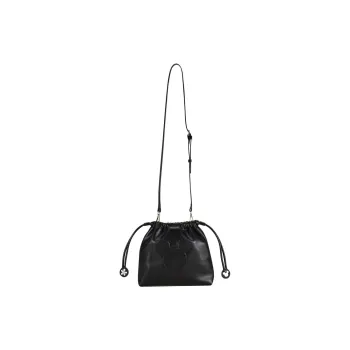 AJIDOU Artificial Leather Shoulder Bag Medium Size Women's Black