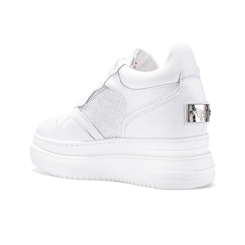 IiJin Low Top Skateboard Shoes Women's White-3