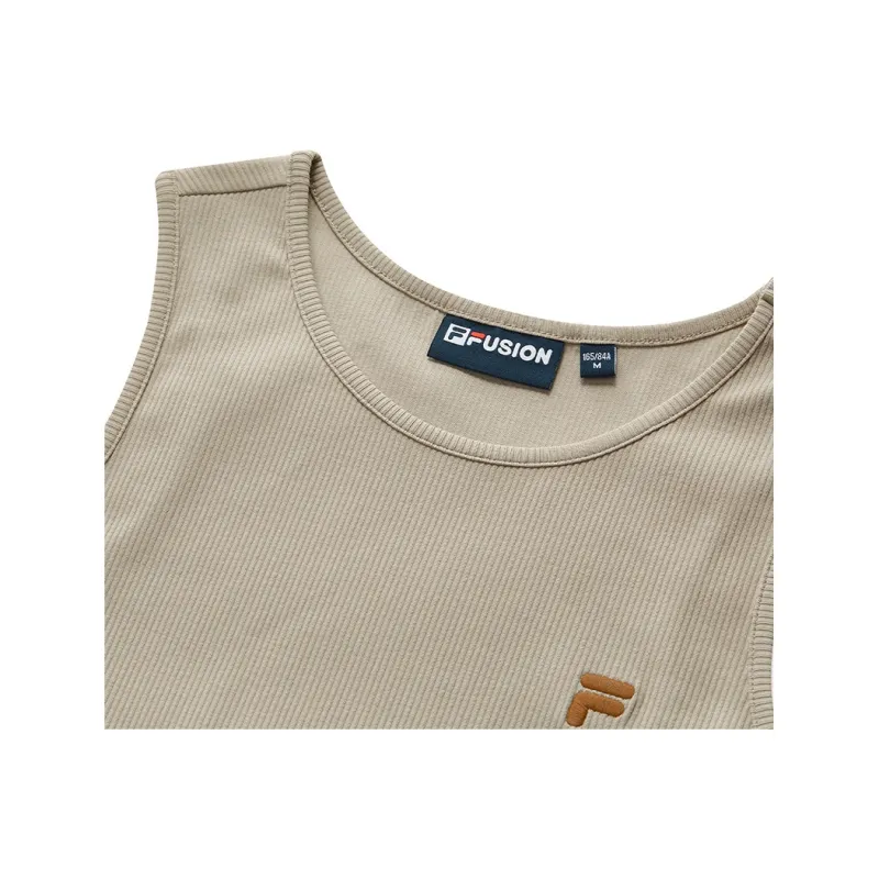 FILA FUSION LIFE Sleeveless Dress Women's Oil Painting Khaki DK-4