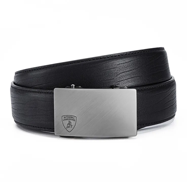 Automobili Lamborghini Cow Leather Belts Men's 3.4cm-4