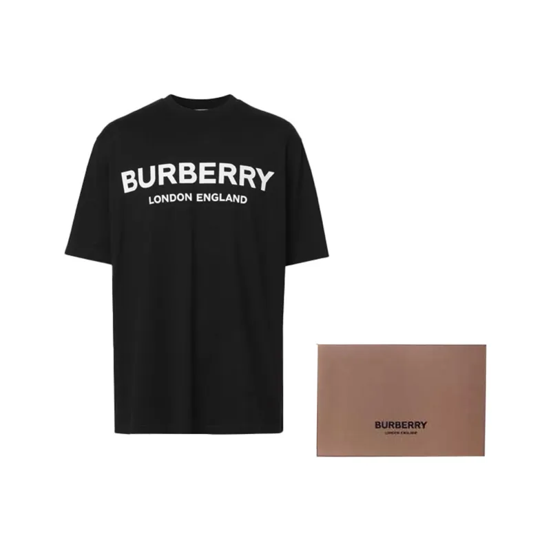 Burberry Men Logo Print T-shirt Black-8