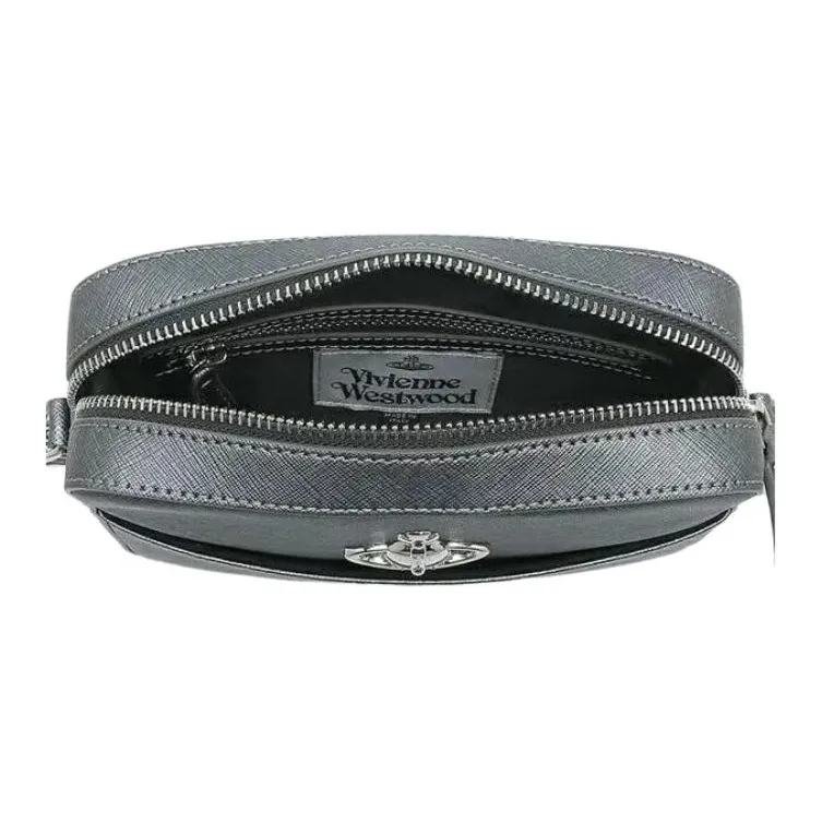 Vivienne Westwood Leather Shoulder Bag Women's Charcoal Gray-3