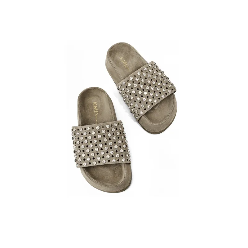 KMD EVA Rhinestone Quiet Slide Slippers Women's-7