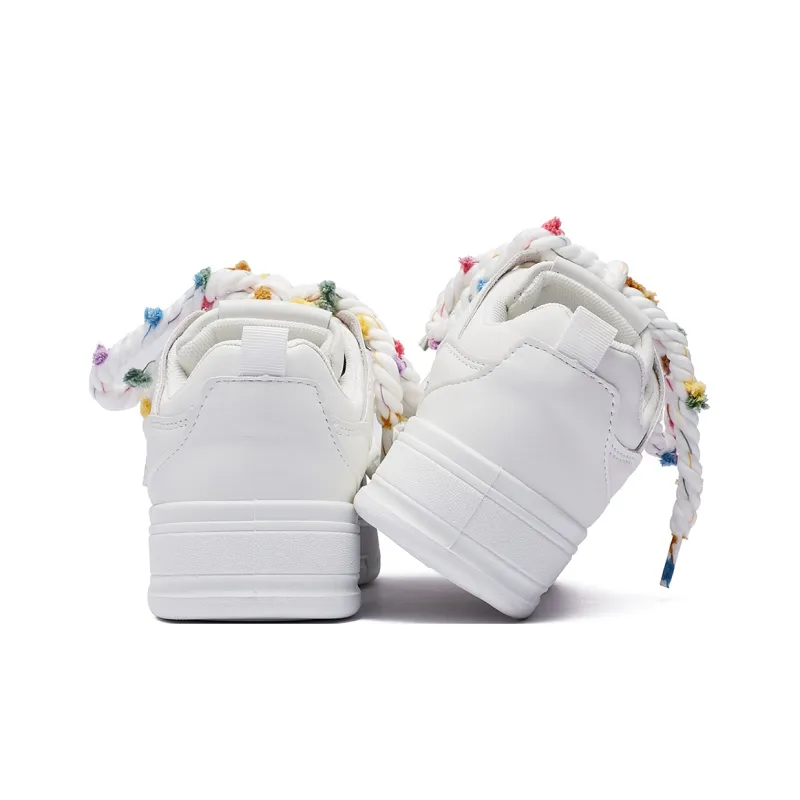 VKOI 1999 Wear resistant And Lightweight Low Top Skateboard Shoes Women's White-5