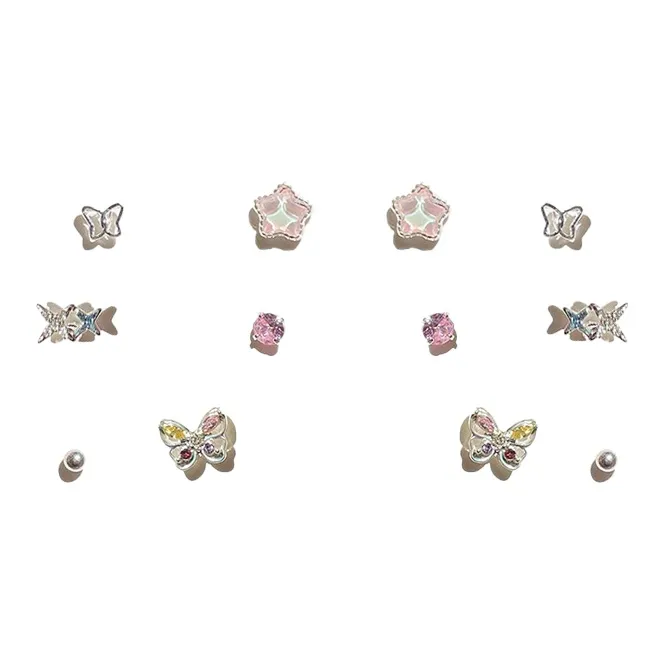 SHEEHHYY Alloy Stud Earrings Women's-7