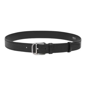 PRADA Leather Belts Unisex Black 