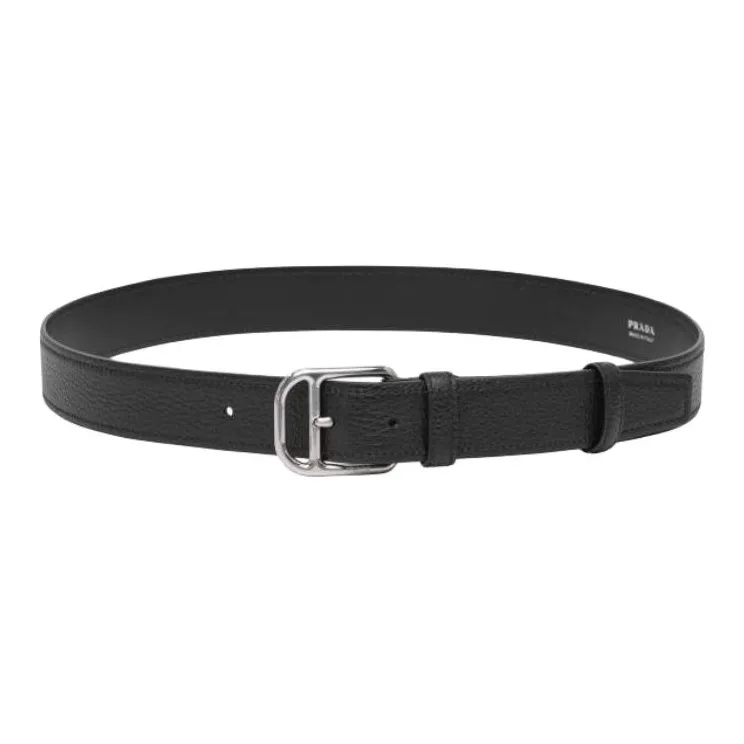 PRADA Leather Belts Unisex Black -0