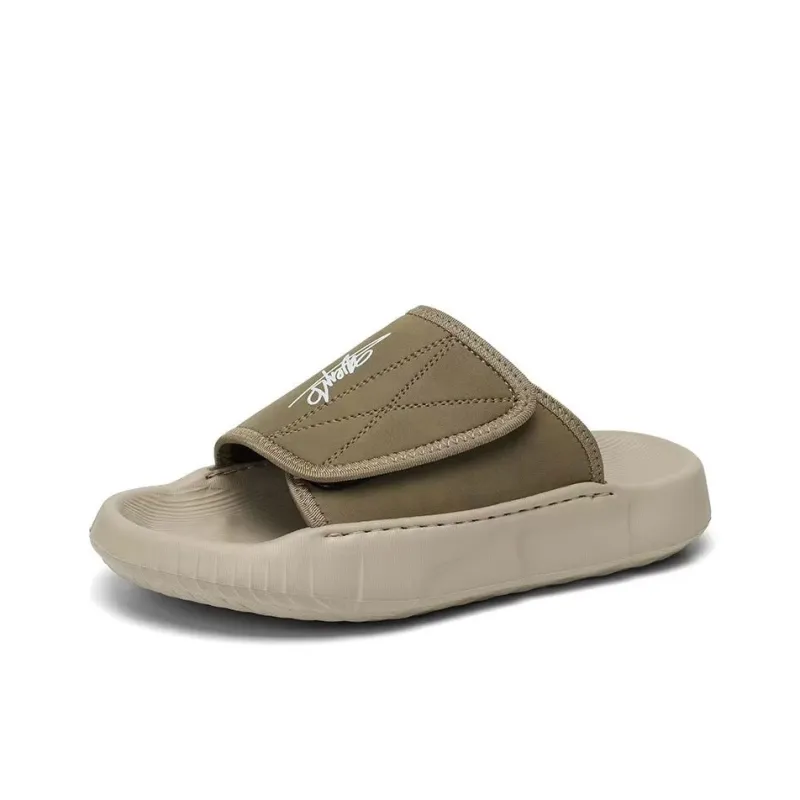 Roubini Slip Resistant Odor Resistant Abrasion Resistant Slide Slippers Men's Brown-1