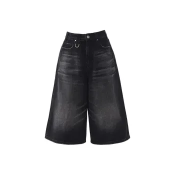 Wen Shan Denim Shorts Women's Black Gray