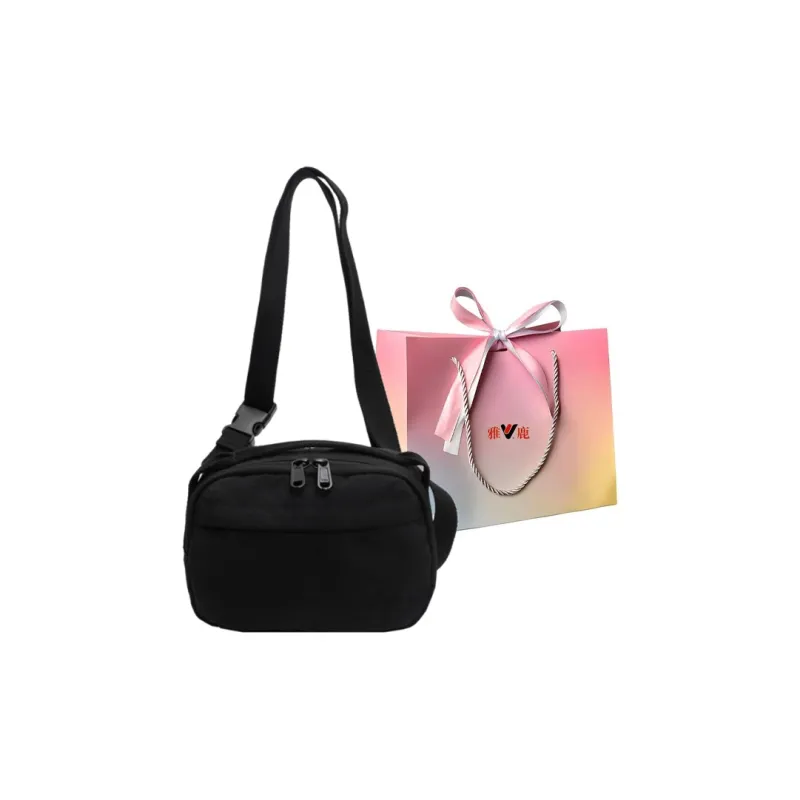 Yalu Canvas Bag, Crossbody Bag Unisex Black/Ecru/Green/Orange-0