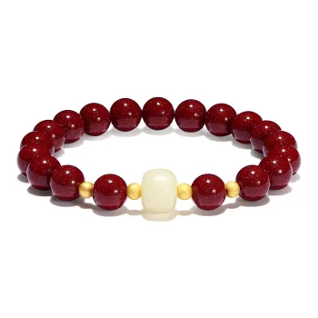 PUTUOSHANWENCHUANG Cinnabar Jade Bracelets Unisex