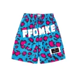 Blue Leopard Print Single Layer White Letter