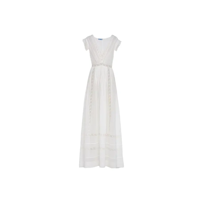 PRADA Short Sleeved Dresses Women's White-0