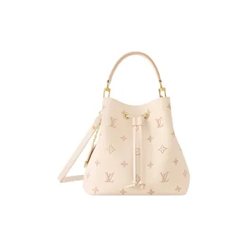LOUIS VUITTON NÉONOÉ Grain Cow Leather One Shoulder Handbag Medium Size Women's Beige