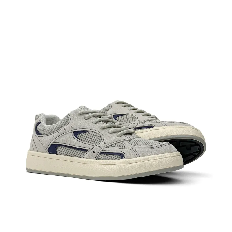 Mengsai Cushioning, Wear Resistant Low Top Skateboard Shoes Men's Gray-3