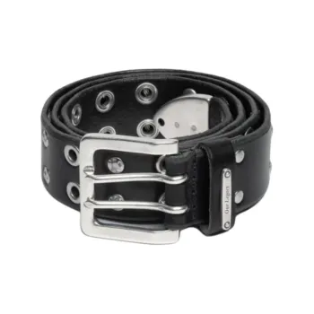 OUR LEGACY Leather, Metal Leather Belts Unisex Black 5CM