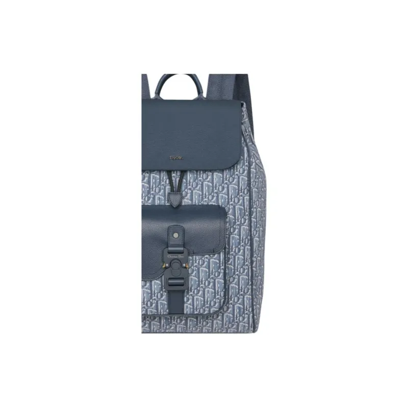 DIOR Cotton Backpack Men's Blue-4