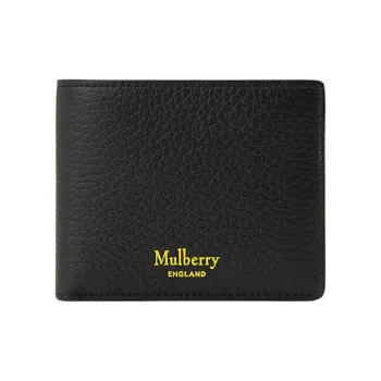 Mulberry Leather Wallet Men's Black & Yellow