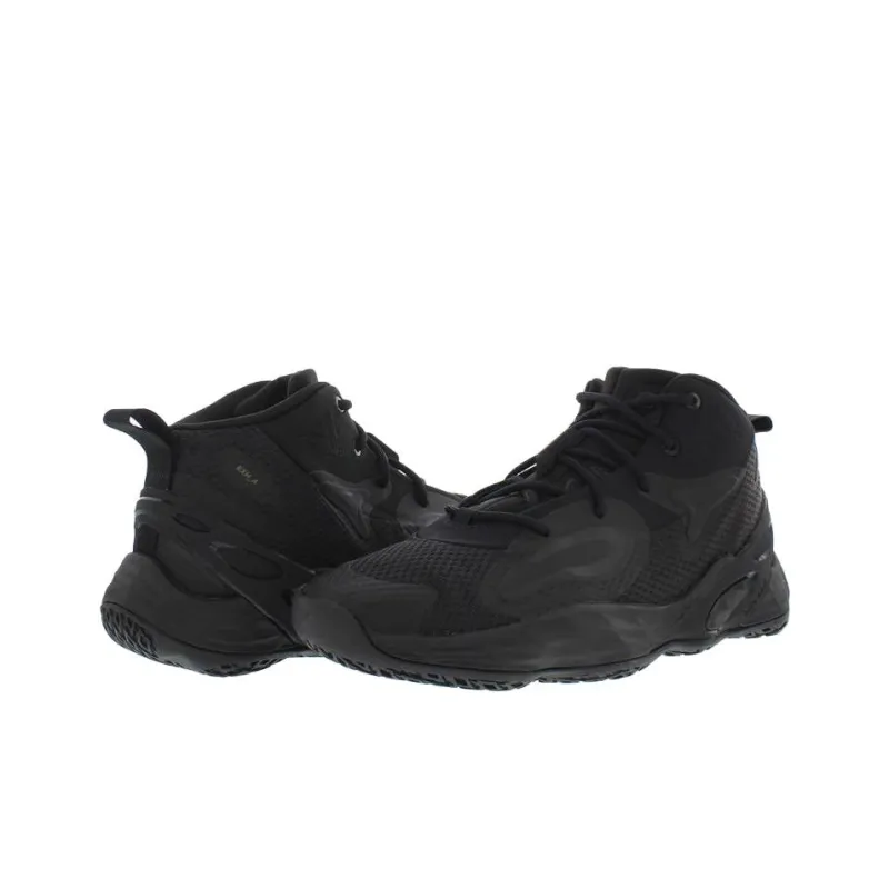 Adidas Exhibit A Shock Absorbers With Slip Resistant Features Mid Top Basketball Shoes Unisex Black-2