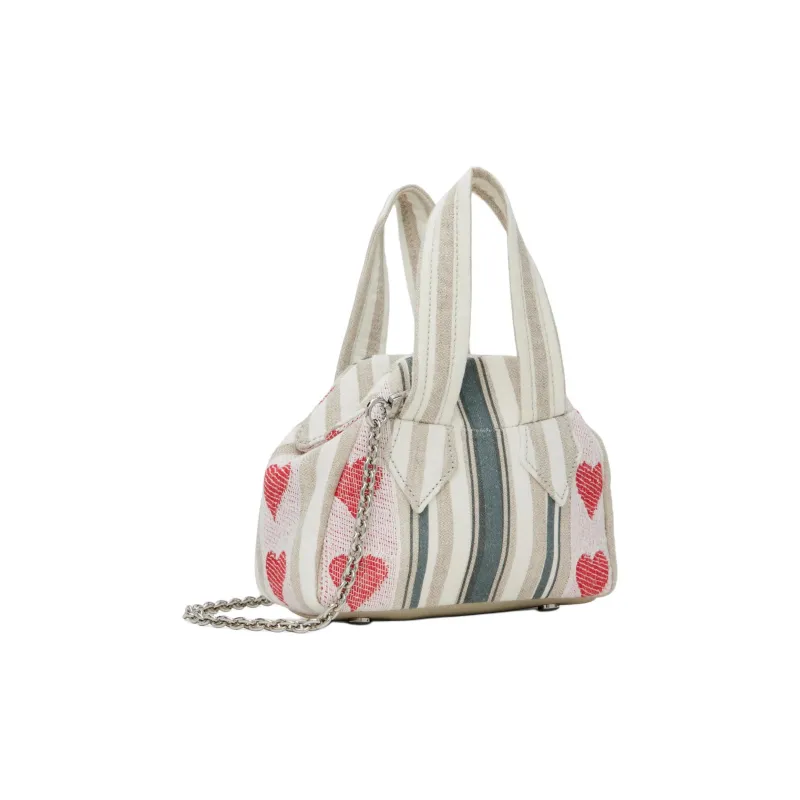 Vivienne Westwood Fabric One Shoulder Handbag Women's White-2