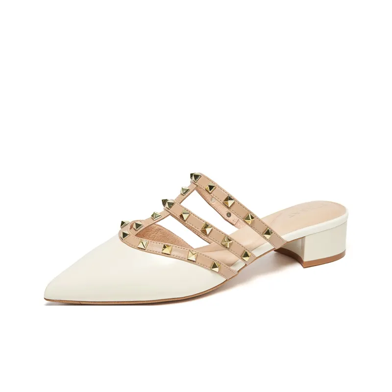 ST&SAT Mulu Breeze, Fashion Pointed Toe Outerwear Mules Ecru Silver Gray-11