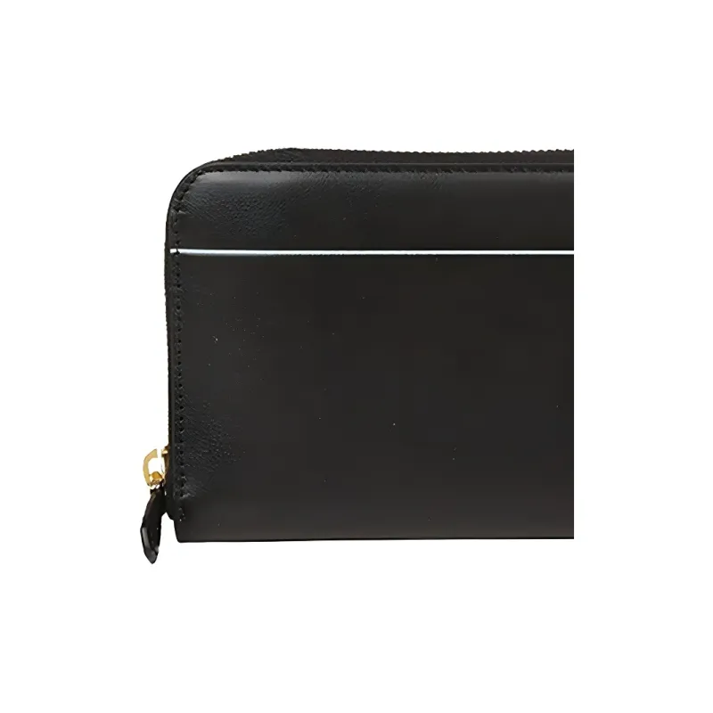 PRADA Cow Leather Clutch Wallet Men's Black-3