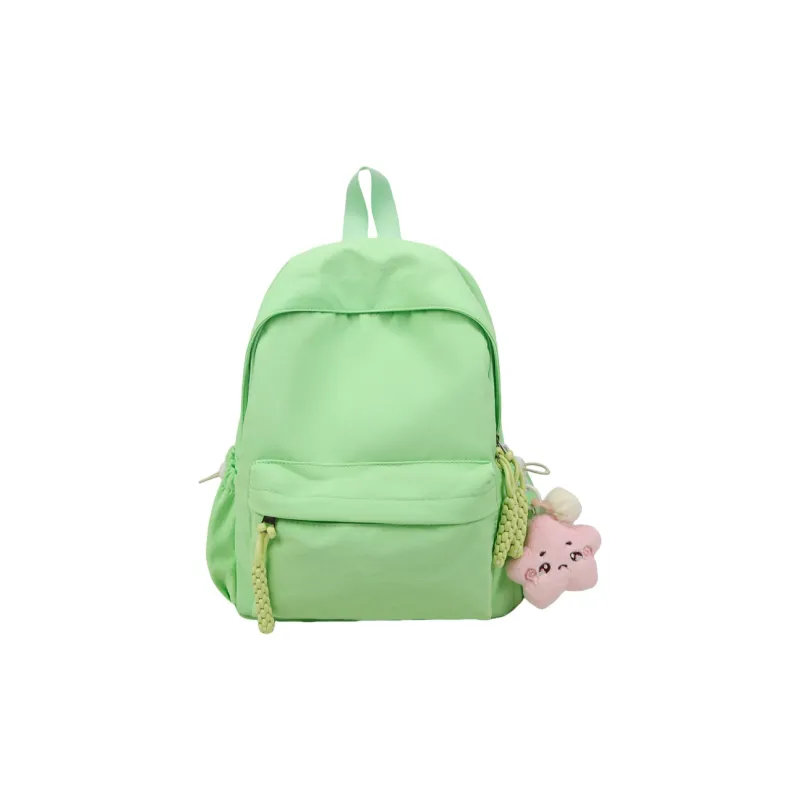 Yalu Nylon Backpack Unisex Black/Ecru/Green/Blue/Pink/Gray/Purple-9