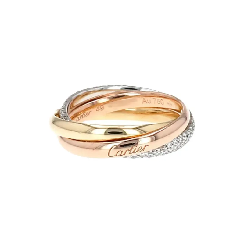 Cartier Pre owned Small 18kt Gold Trinity Diamond Ring-0