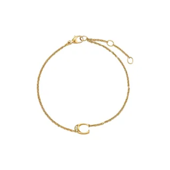 David Yurman 18K Yellow Gold Petite Pavé Initial Diamond Bracelet