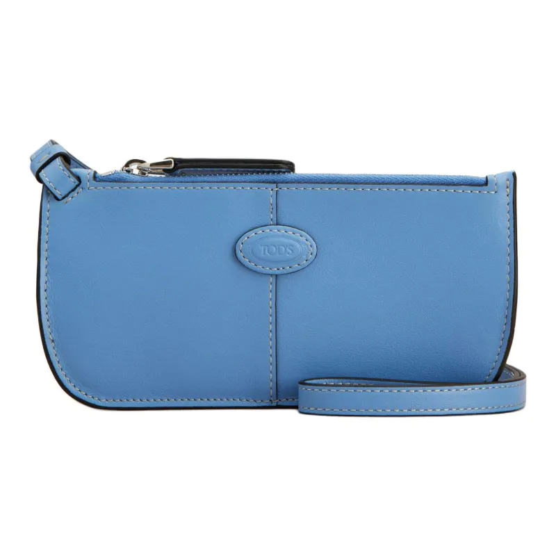 TOD'S Calfskin Eyeglass Pouch Trumpets Unisex Blue-2