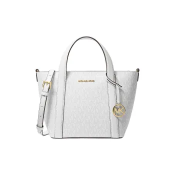 MICHAEL KORS Pratt Polyurethane Tote Bag, Shopping Bag, Shoulder Bag, Handbag Small Size Women's Ecru