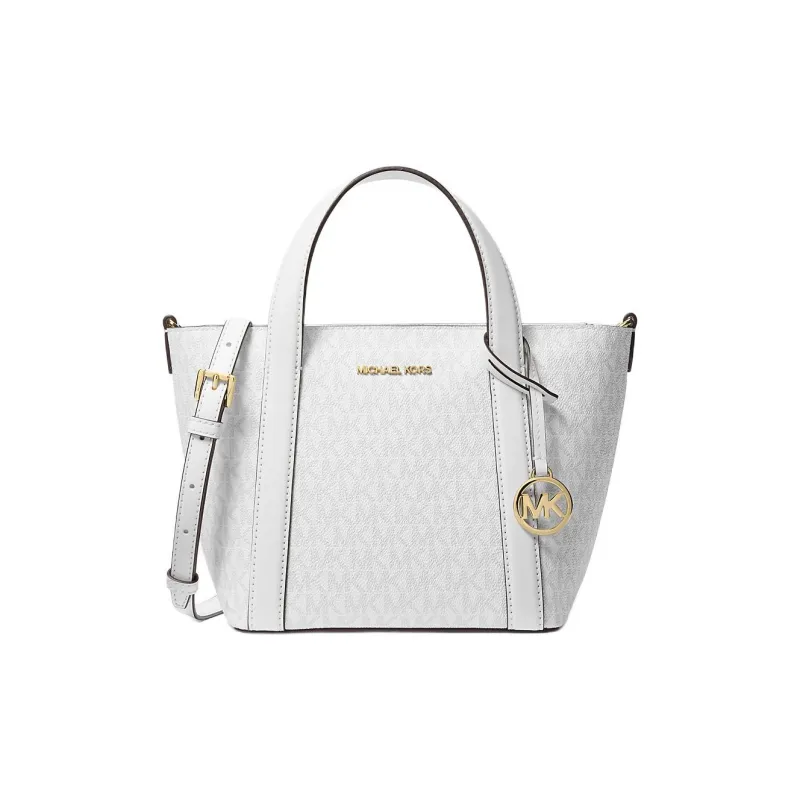 MICHAEL KORS Pratt Polyurethane Tote Bag, Shopping Bag, Shoulder Bag, Handbag Small Size Women's Ecru-0