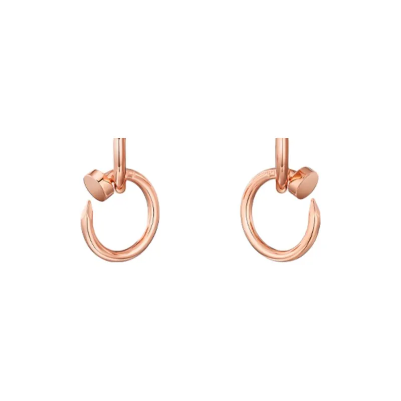 CARTIER 18K Rose Gold Earrings Unisex Pink Gold-2
