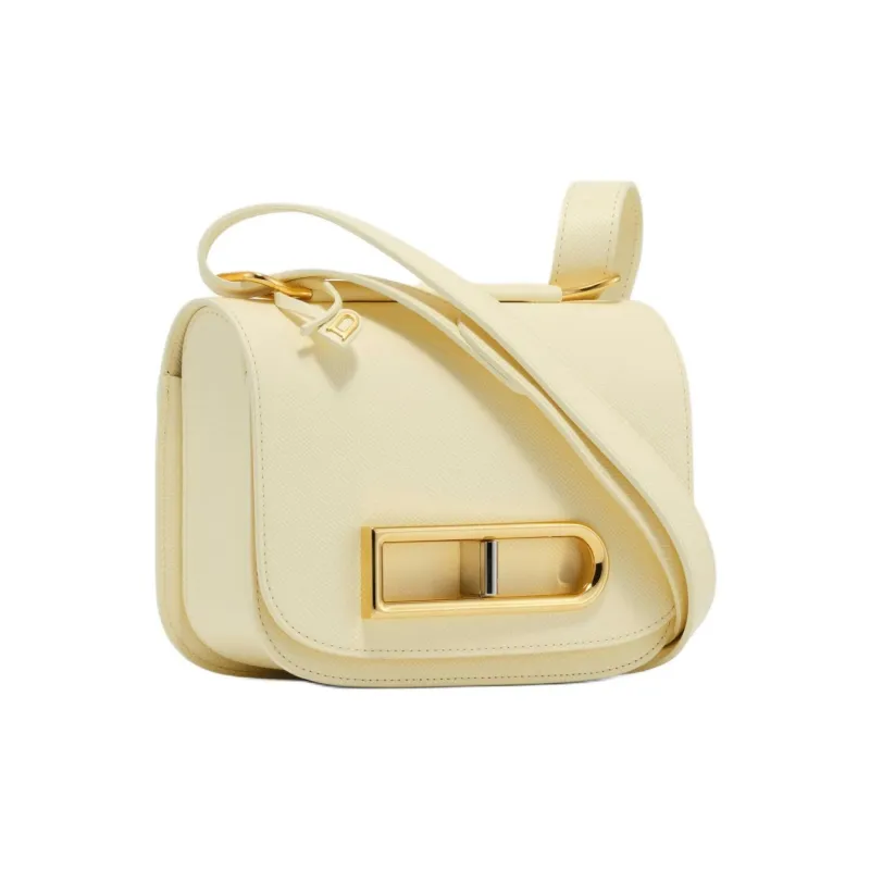 Delvau Alpina Calf Calfskin Shoulder Bag Women's Vanilla-1