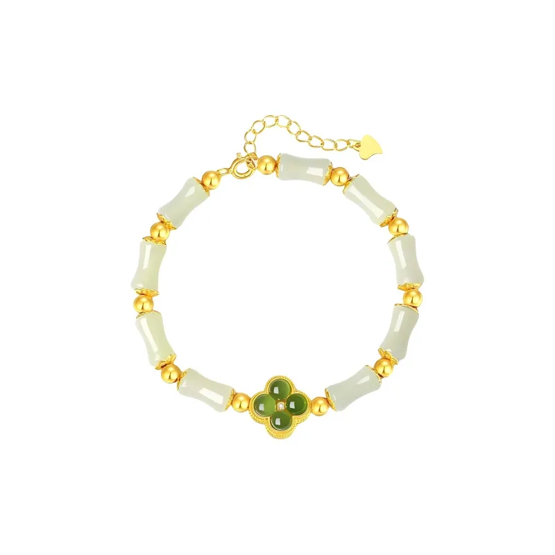 Andaozi Hetian Jade Bracelets Pale Greenish White Jade Women's-0