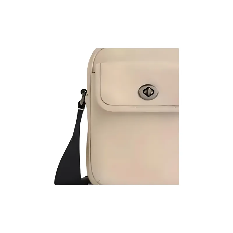 COACH Turnlock Cow Leather Shoulder Bag, Crossbody Bag Mini Men's Ivory White-4
