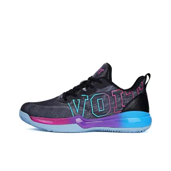 VOIT Cushioning Coverage Rebound Abrasion Resistant Breathable Slip Resistant Low Top Basketball Shoes Unisex Black