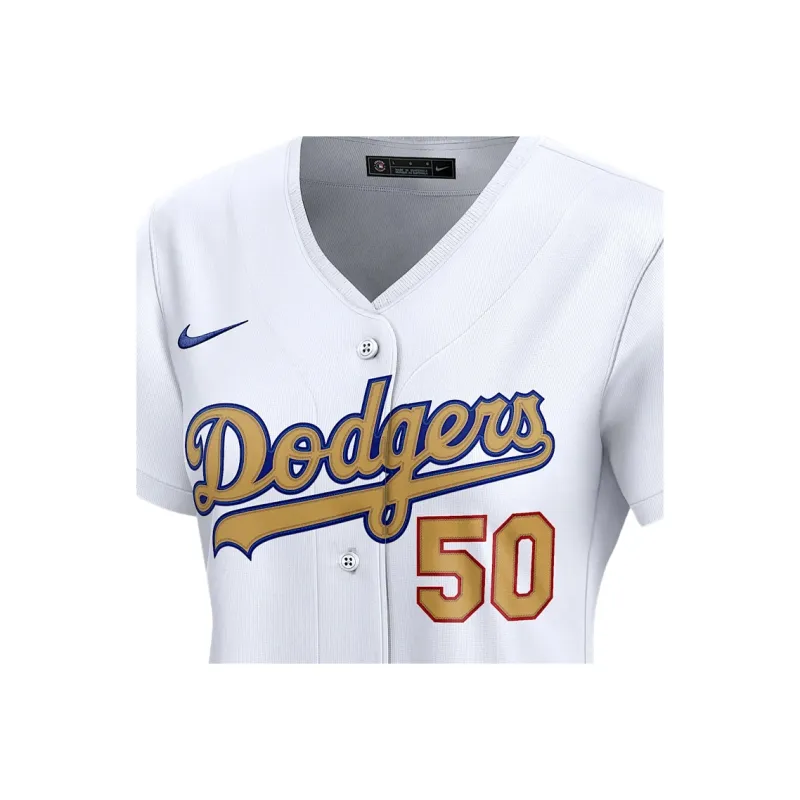 Nike Mookie Betts Los Angeles Dodgers 2024 World Series Champions Gold Women's's Nike Dri FIT Adv Mlb Limited Jersey-2