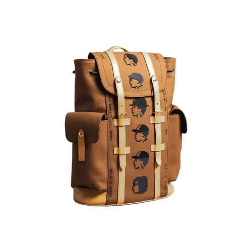 LOUIS VUITTON Pharrell X Nigo Collaboration CHRISTOPHER Canvas Backpack Unisex Brown