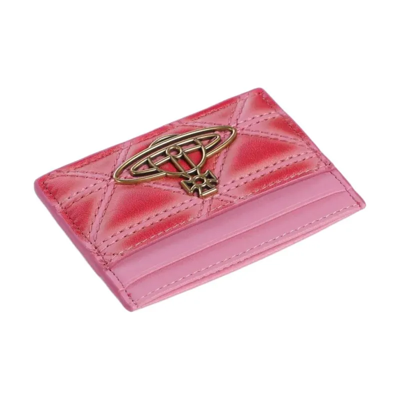 Vivienne Westwood Lambskin Card Holder Women's Pink-3