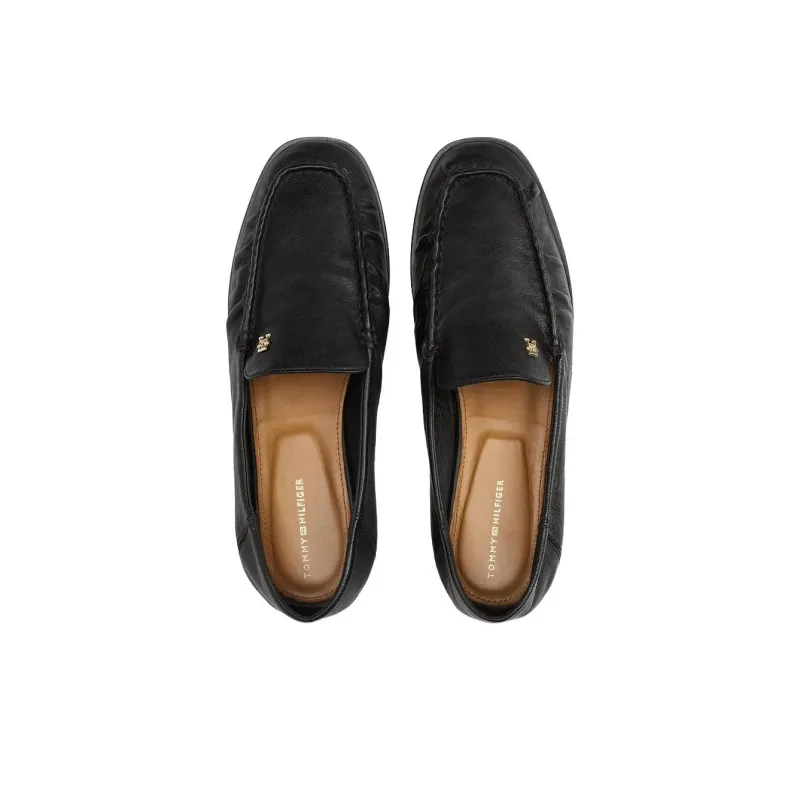 Tommy Hilfiger TH Monogram Loafers 1cm Women's Black-3