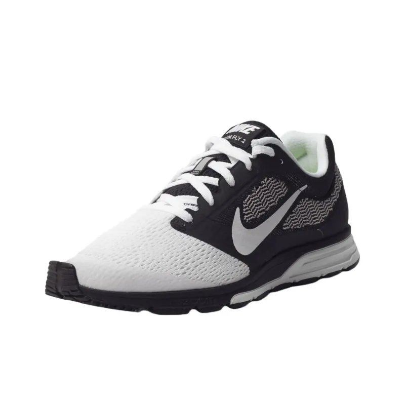 Nike Air Zoom Fly 2 Anti Slip Wear Resistant Low Top Casual Running Shoes Men's Black White-2