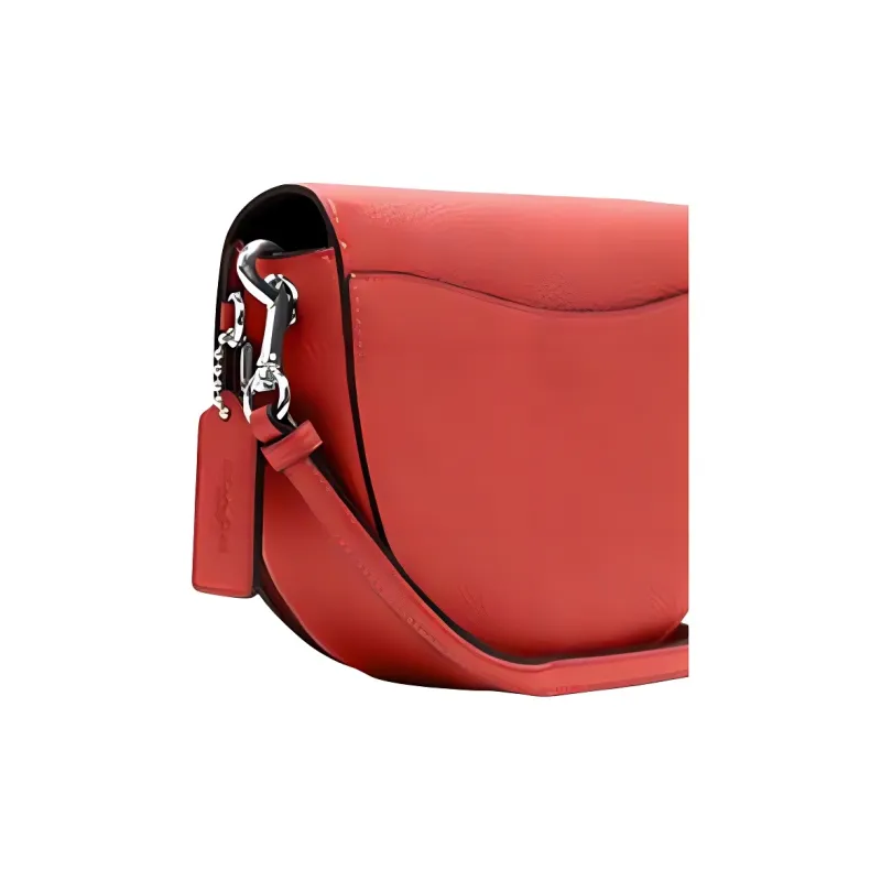 COACH Ellen Leather Saddle Bag, Shoulder Bag, Crossbody Bag Small Size Women's Red-4