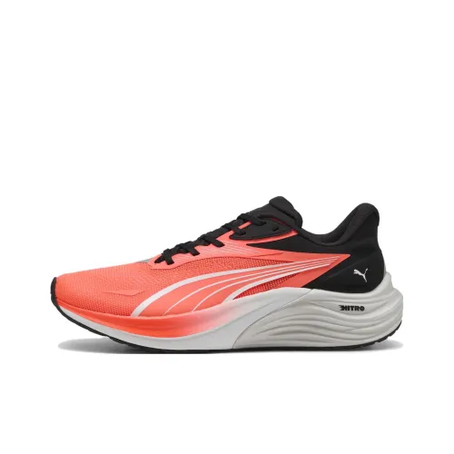 PUMA Electrify Nitro 4 Anti Slip Wear Resistant Low Top Casual Running Shoes Men's Red White