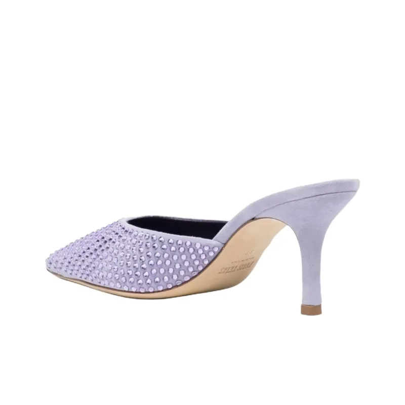 Paris Texas Closed Toe Slippers 7cm Women's Purple-3