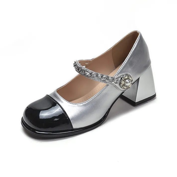 Dragon Dance Chunky Heel High Heels Women's-11