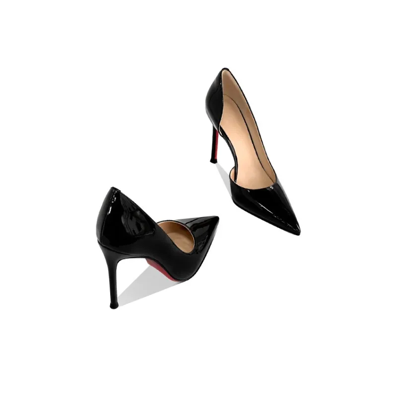 Lan Miao Gift Box Set Slim Heel High Heels 8CM Women's Nude-6